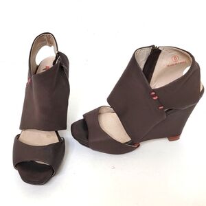 FarylRobin Brown Leather Wedges Women's Size 6